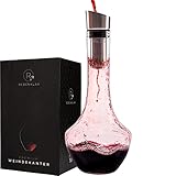 Rebenklar Wein Dekanter Rotwein mit Zubehör [Verfeinerter Weinausgiesser und Dekantierer] 1450 ML Wein-Karaffe wunderschönes Geschenk-Set Premium Decanter für Weinliebhaber Karaffen-S