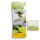 AEROBEE Energy Gel | Limette | 10 Pack x 26 g | 100% Natürliche Energie aus Honig für Ausdauersport | Schnelle und Dauerhafte Energie| Sehr Bekö