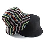 GPQHSM Hut 2021 Neue Panama Vintage Eimer Hüte Frauen Männer Sommer Sonnenschutz Baumwolle Hut Hip Hop Caps Hüte Mützen (Color : CAI Stripe zi mu, Size : Head 56-59cm)