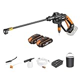 WORX 18V(20V MAX) Akku Mobiler Hochdruckreiniger Hydroshot WG620E.4, 2,0Ah, Powershare, Multi-Sprühdüse, Lange Lanze, 6m Schlauch, Akku & Schellladeg