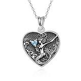 Meerjungfrau Halskette Sterling Silber Kleine Meerjungfrau Schmuck Herz Anhänger Halskette mit verstellbarer Kette 18 + 2 'Mädchen Teen Märchenschmuck Geschenke Tochter, Enkelin, N