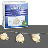 Mikro Draht Lichterkette RosenII | L120cm weiß silber 10 LEDs | LED warmweiß batteriebetrieben Deko Beleuchtung (1 x Lichterkette RosenII)