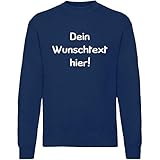 Shirt-Panda Herren Sweatshirt mit Wunschname Wunschdruck · Brust und oder Rücken Druck Men Personalisiert Personalisierbar Sprüche Damen Unisex Anpassen Dunkelblau XL