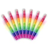 NLR [6 Farben ×7] Kinder stapelbar Regenbogen-Farbe Highlighter, fluoreszierende Marker, Große Partei G