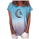 Damen t-Shirts Damen Sommer t-Shirt Casual Streifen Patchwork Kurzarm Oberteil Tops Bluse Shirt modeoberteile Basic Langarm Oberteile Color Block Bluse shi(NJ-220310-TZA201219231SBL, L)