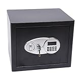 OUKANING Elektronik Safe mit Schlüsseltresor,37x31x30cm LED Anzeige Feuerbeständiger wasserdichter elektronischer Passwort-Safe Digital Triple Lock Core Box Home Office S