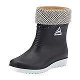 Anliyou Gefüttert Gummistiefel Wasserdicht Stiefel Keilabsatz Damen mit Abnehmbarem Innenfell rutschfest Gummischuhe Regenschuhe Regensteifel Winterboots Winterstiefel Herbst Frühling W