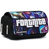 Doyomtoy Spielthema Federmäppchen,Doppelreißverschluss Segeltuch Schlamperbox, Große Kapazität Briefpapier Pouch Stifte Etui Mäppchen Mädchen Teenager für Schul und Bürobedar(A)