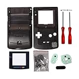 Timorn Vollständige Gehäuse Shell Fall Deckung Ersatz für GBC Gameboy Color (Transparent Schwarz)