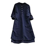 LRWEY Damen Casual Langarm Kleid Swing Pullover Winter T-Shirt Kleider für Frauen Gr. X-Large, b