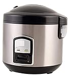 PerfectCook Edelstahl Reiskocher Reisgarer klein, 3in1 Gerät - Reiskocher Risottokocher Gemüsegarer , Multikocher 1,2L, Risotto Topf, Dämpfeinsatz, Reistopf für alle Reisarten【Testsieger 1,5 - gut】