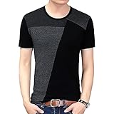 Basic T-Shirt,Sommer Tees Shirts Beiläufige Tops,Sommer-Herren-Kurzarm-T-Shirt mit Nähten-B_XXL