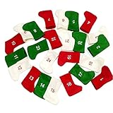 Ruluti 24 Teile/Set Weihnachtssocken Santa Claus Candy Bag Mini Geschenk Tasche Ornamente Home Dekorationen Weihnachtsbaum Ornamente Anhänger Dek