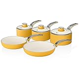 topfset Kücheneinduktion 5 Stück, 2 Pfannen und 3 Saucepans, Nichtstock, Keramik p