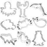 NAYAO Edelstahl Fondantform Kuchen Ausstecher Set, DIY Ozean Kreaturen Form Backformen Plätzchenwerkzeug