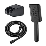 Handbrause ABS Handbrause Hochdruck Handbrause mit Schlauch und Brausehalterung Handbrause mit Ein-Knopf-Steuerung Handbrause,schw