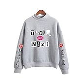 YLWX Ariana Grande Gedruckt T-Shirt Herren Damen Langarm Sports Pullover Sweatshirt (Color : Grau, Size : XXL)