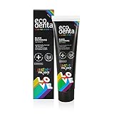 Ecodenta Aktivkohle Zahnpasta Ohne Fluorid - Schwarze Kohle Zahncreme Zahnaufhellung - Black Activated Charcoal Teeth Whitening Toothpaste - PRIDE Edition 100