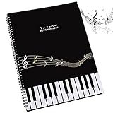 Musikordner, Notenmappe A4, Musiknotizbuch, Speicherordner, Ordner in A4-Briefgröße, Schwarzer Ordner, Hohe Kapazität, Geeignet für Musiker, Schule, H