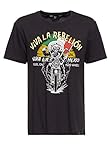 King Kerosin Herren Print T-Shirt | Regular Fit | Reine Baumwolle | Frontprint Viva La Reb