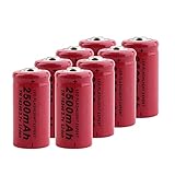 HTRN 3.7v 16340 2500mah Li-Ion Lithium Batterie, Wiederaufladbar Vl123a Dl123a5018lc Cr123a Cr17345 K123a 8p