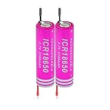 Jdttngp 3.7v 3100Mah 18650 Lithium Li-Ionen Batterien, Wiederaufladbar Mit Zwei DräHten für Taschenlampen Mini LüFter 2p