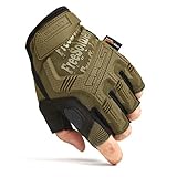 FREE SOLDIER Sport Handschuhe Taktische Motorradhandschuhe Herren Halbfinger Handschuhe mit atmungsaktiv gepolstertem für Radsport Airsoft Militär Paintball und andere Outdoor Activities(M,Braun)