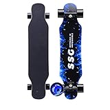 KHSKX Longboard Skateboard 31X8 Zoll Deck Maple Dance Longboard geeignet für Erwachsene Jungen und Mädchen mit Einer maximalen Belastung von 150 kg-Blitz Blaue F