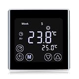 SM-PC®, Raumthermostat Thermostat programmierbar LED Touchscreen Digital WiFi WLAN schwarz #870