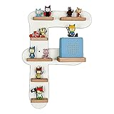 MR TEDDY BEAR Kinderregal Buchstabe F | Holzregal für Toniebox und Tonies | Tonie-Regal hergestellt in der EU | Wandregal zum Spielen und Sammeln | Für Mädchen und Jungen | im F Design in Weiß