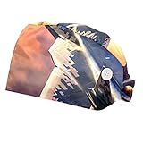 Airplane Sky 2 Stück verstellbare Arbeitskappen niedlich bedruckte Arbeitskappe mit Knopf Bouffant Turban Kappe für Damen H