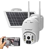 PTZ Solar Überwachungskamera Aussen Akku,1080p WLAN PT Kamera mit KI-Personenerkennung, Solarbetriebene Kamera für die Sicherheit zu Hause mit 20 Meter Nachtsicht für den Außenb