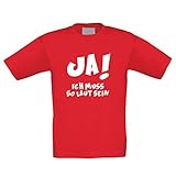 Kinder T-Shirt - Ja! Ich muss so laut Sein - von Shirt Department, rot-Weiss, 122-128