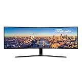 Samsung Curved Business Monitor C49J890DKR, 49 Zoll, VA-Panel, 32:9 Format, Reaktionszeit 5ms, Krümmung 1800R, Bildwiederholrate 144 Hz, KVM Switch, Eye Saver Modus, schw