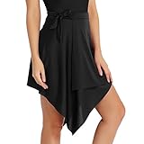 CHICTRY Frauen Ballsaal Latein Salsa Tango Dance Rock Kleid Skate Wrap Schal Dancewear Schwarz One S