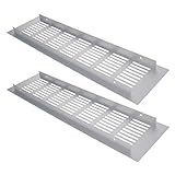 Auniwaig Lüftungsgitter, Aluminiumlegierung, quadratisch, 300 mm x 80 mm, rechteckig, für Wände und Decken, HLK-Schränke, 2 Stück