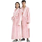 Chejarity Bademantel Damen und Herren, Flauschig Plüsch Warme Morgenmantel Baumwolle Superweicher Microfaser Weich Warm Flauschiges Nachthemd Flanell Nachtw
