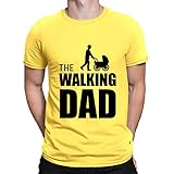 The Walking Dad Baby Carriage T-Shirt Father's Day Gift Novelty T-Shirt Retro Black Top Tee for M