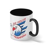 Adler Manheim Eishockey Mannschaft Teamgeschenk Schwarze Innenseite mit passendem Henkelbecher Mug| Lustige Neuheitstassen für Kaffee-Tee 312