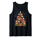 Weihnachts-Dackel-Weihnachtsbaum-T-Shirt, lustiger Schlafanzug Tank Top