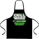 Shirtgeil Geschenk für überirdische Grill Wars Kochschürze, Grillschürze, Latzschürze One Size Schw