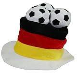 SchönerSchenken.EU Fußball-Hut Germany - Der Hingucker bei jeder Fußballparty, beim Public Viewing und im Stadion - EIN Must Have für jeden echten Fußballfan, Einheitsgröße, Schwarz, Rot, G