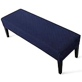 YISUN Universal-Bezug für Esszimmer-Bank, Elastisch, Stuhlhussen, Stretch Jacquard Dining Bench Cover für Esszimmer, abnehmbar, Bezug für Esszimmerstuhl, Esszimmer (Navy blau)