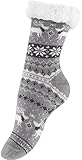 Yenita Hüttensocken mit Teddyfutter und rutschfester ABS Sohle, grau, (One Size (36-41)