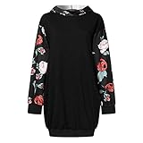 Pianshanzi Weihnachtskleid Damen Weihnachtspullover Langarm Party Kleider Gedruckt Weihnachts Kostüm Langarmshirt Sweatshirt Kapuzenp