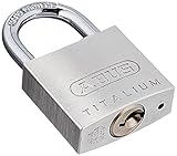 ABUS Vorhängeschloss Titalium AB64TI/30 - Schlosskörper aus Spezial-Aluminium - gehärteter Stahlbügel - ABUS-Sicherheitslevel 4 - Silber, Grau, 30