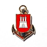 Pin 'Anker' mit Hamburg-Wappen, goldfarben, ca. 23