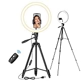 TONOR 12' Großes Selfie Ringlicht mit Ständer für Handy, LED Kreislicht mit Auslöser Phone Halterung für Zoom TikTok Makeup YouTube Vlog Stream Meeting, kompatibel mit iOS/Android (TRL-20)