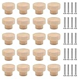 SUPGOMAX Möbelknöpfe, 20 pcs Schrankknöpfe mit Schrauben, Holz Schubladengriff für Schrank,Kommode,Schubladen,Wohnzimmer,Küche (35x26 mm)