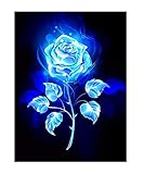 YOTOYOU 5D Diamond Painting Set Full DIY Diamant Painting Bilder Crystal Strass Stickerei Painting Diamant Malerei Kits für Home Wall Décor Büro Dekoration Blaue Rose (30X40cm)